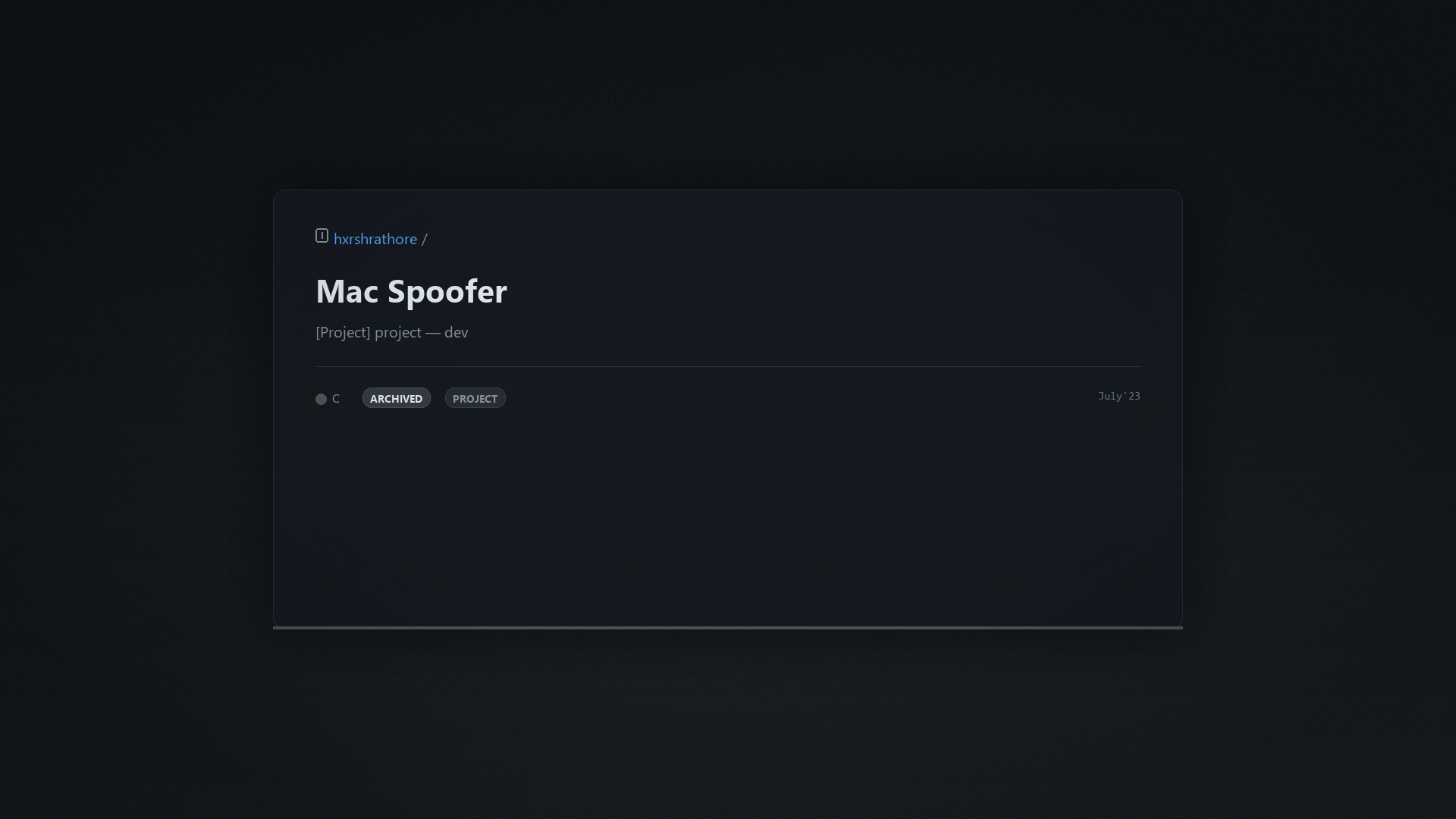 Mac Spoofer